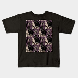 Black Cats: Plums and Cream Kids T-Shirt